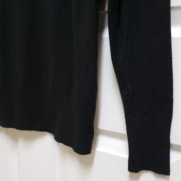 Cyrus Sweater Womens L Black Lyocell Silk Textured Stretch Knit Cowl Witchy Boho - Picture 6 of 9